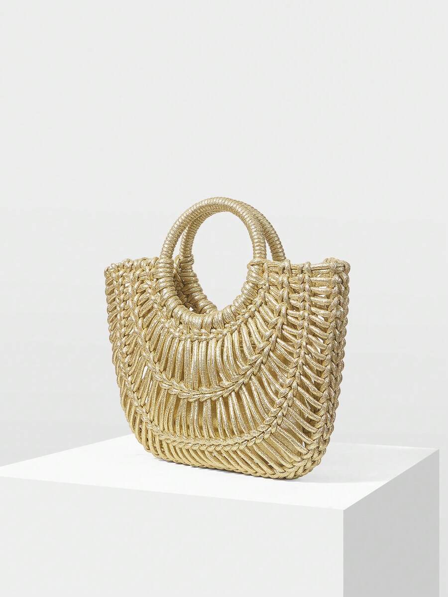 MOTF PREMIUM Túi xách nữ màu trơn, thích hợp cho hoạt động ngoài trời, du lịch, dã ngoại và các dịp khác. - Vàng - Xem 2