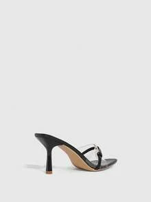 CUCCOO CHICEST Women's Pointed Toe Buckle Design Fashion Daily Wear High Heel Sandals - Black - View 9