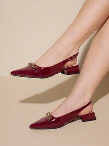 CUCCOO CURVES Women Wide Fit Pumps - Burgundy - View 4