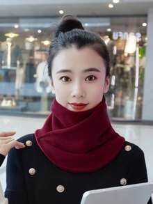 多功能纯色暖色围巾，适合秋冬季女士。柔软舒适防风户外旅行围巾，小围脖款式，适合秋冬季男士。防风保暖户外骑行毛绒围巾，可遮盖颈部和肩部。 - 彩色 - 查看 16