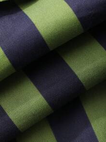 DAZY Tween Boy Striped Short Sleeve Button-Up Top And Pants Pajama Set - Green - View 7