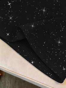 Resyla Áo camisole nữ dáng ôm, in họa tiết sequin và ánh kim lấp lánh. - màu đen - Xem 6