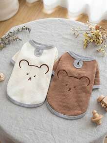 PETSIN 宠物服装、狗狗服装、猫咪连帽衫、休闲背心、春夏新品、小动物印花背心、酷炫休闲装、卡通连帽衫 - 彩色 - 查看 1