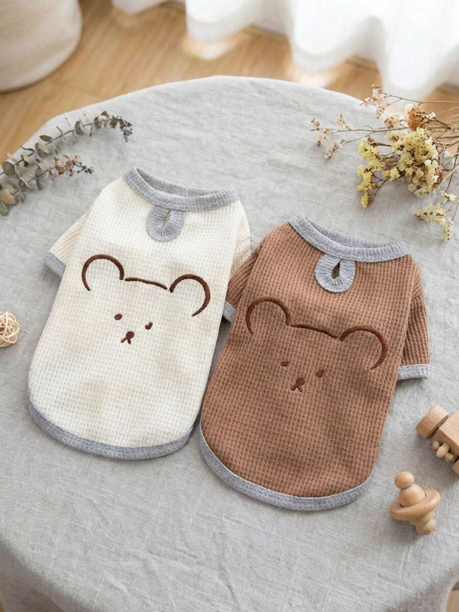 PETSIN 宠物服装、狗狗服装、猫咪连帽衫、休闲背心、春夏新品、小动物印花背心、酷炫休闲装、卡通连帽衫 - 彩色 - 查看 1