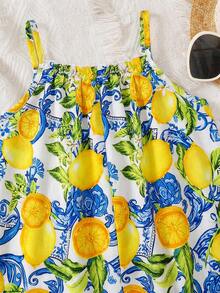 年轻女孩度假休闲雪纺碎花连体裤 - 彩色 - 查看 4