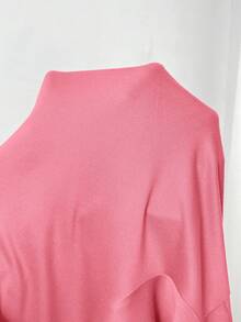 SHEIN CURVE+ Curve Plus 红色心形印花长裙，情人节 - 粉色 - 查看 9