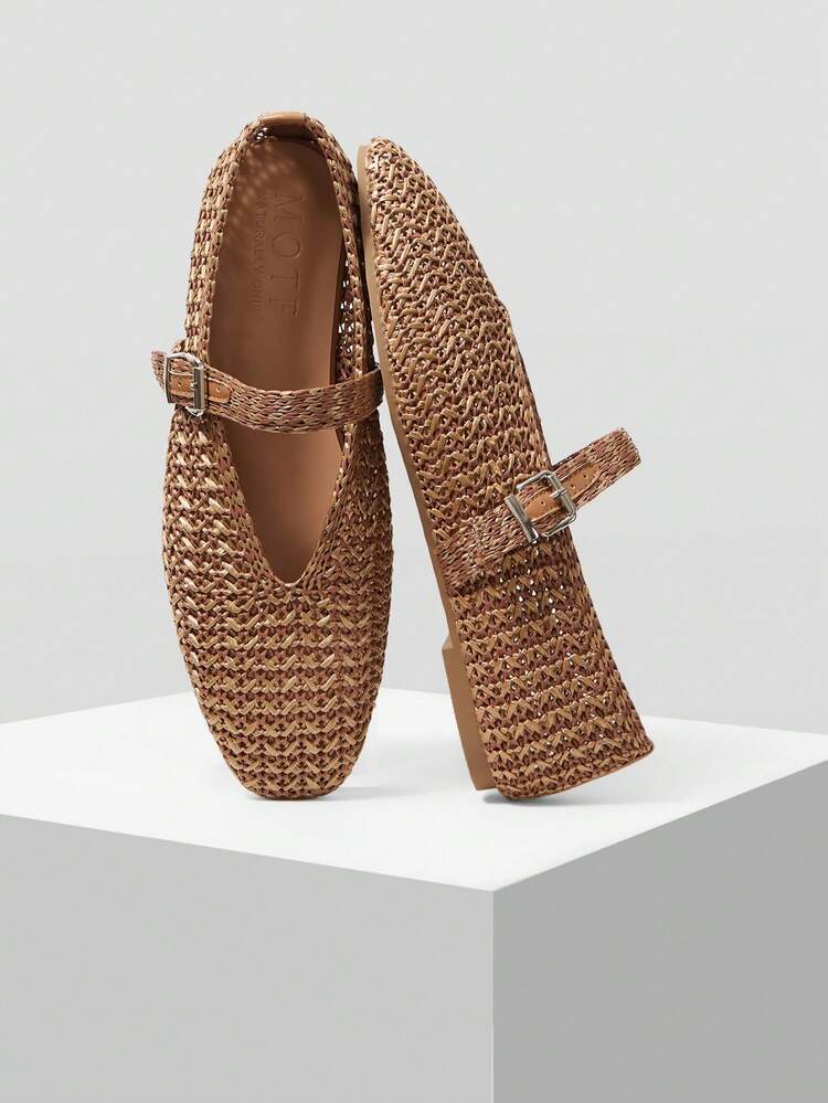 WOMEN'S FASHION COMMUTE & VACATION STYLE BRAID BUCKLE FLATS SPRING SHOES