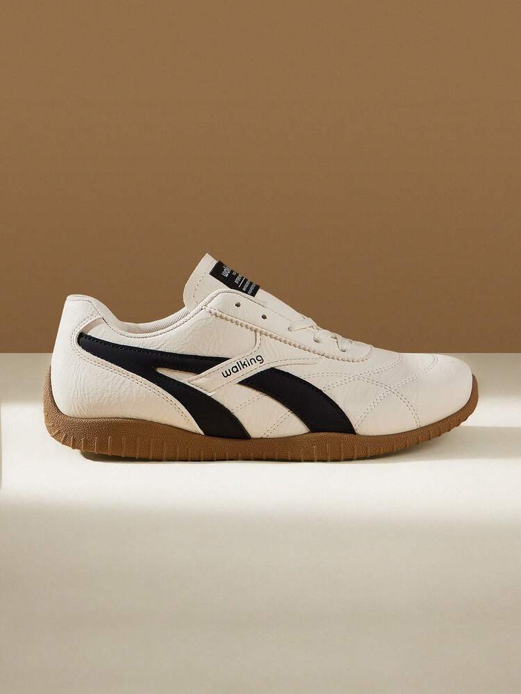 CUCCOO EASI Women's Casual Versatile Print Accent Sneakers, Fashion Eye-Catching Comfortable Rubber Soft Sole Athletic Shoes, Breathable Lightweight Patchwork Sports Shoes For Women