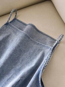 CosyJoli Plus Size Women Knotted Ruched Casual Versatile Daily Wear Camisole Top Spring/Summer Casual Vacation Tops - Blue - View 6