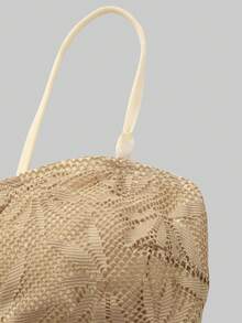 Swim Oasis Women's Leaf Print One-Piece Swimsuit And Skirt Set, Suitable For Beach Vacation, Pool Party, Beach Party, Spring/Summer - Khaki - View 10