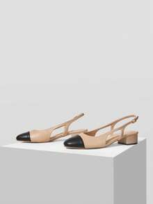 MOTF WOMEN'S ELEGANT COLOR BLOCK BUCKLE HIGH HEELS PUMPS SPRING SHOES - Apricot - View 10