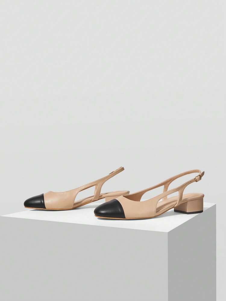 WOMEN'S ELEGANT COLOR BLOCK BUCKLE HIGH HEELS PUMPS SPRING SHOES