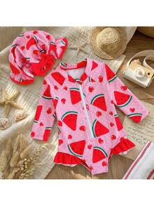 Loomiva 女婴可爱西瓜印花休闲夏季连体泳衣 - 彩色 - 查看 4