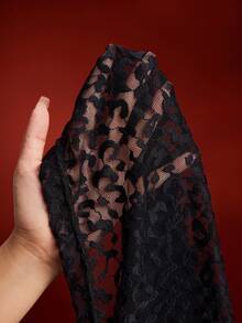 时尚蕾丝性感前拉链睡裙（女士款） - 黑色 - 查看 7