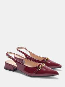 CUCCOO CURVES Women Wide Fit Pumps - Burgundy - View 10
