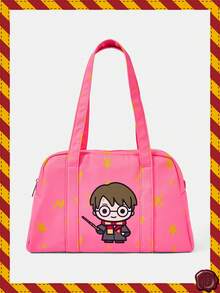 HARRY POTTER X SHEIN Túi xách nữ thời trang, dễ thương, họa tiết hoạt hình, dung tích lớn. - Màu Hồng Tươi - Xem 1