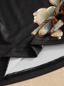 少女碎花亮片休闲百搭吊带背心，适合日常外出、旅行和上学穿着。 - 黑色 - 查看 6