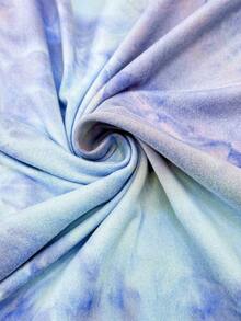 SHEIN 2件套孕妇夏季休闲扎染印花T恤和短裤套装 - 彩色 - 查看 6