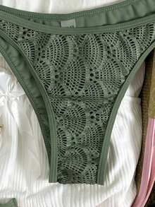 Swim Vcay Spring/Summer Knit Jacquard Wireless Camisole Top And Swim Shorts Women's Beach Vacation Bikini Set Set - Dark Green - View 5