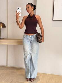 Slaydiva Áo kiểu trễ vai gợi cảm, thanh lịch cho kỳ nghỉ hè, thích hợp cho mùa hè. - Màu Đỏ Sâu - Xem 7