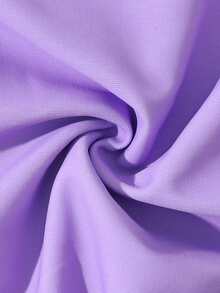 SHEIN New Fashion Girls Printed Patchwork Swimsuit Set - Purple - View 6