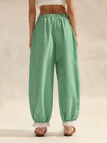 Easelle Quần nữ kẻ sọc, cạp chun, kiểu dáng thường ngày, đa năng. - Nhiều màu - Xem 2