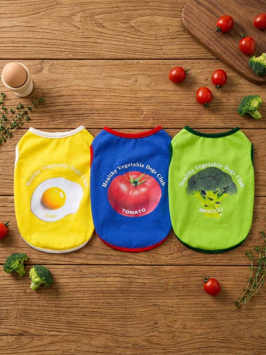 PETSIN 宠物春季新款狗狗服装 动物用品 宠物服装 狗狗背心 猫咪T恤 泰迪熊套装 小型动物服装 休闲酷炫背心 狗狗服装 猫咪服装 春夏两季新款背心 - 彩色 - 查看 1