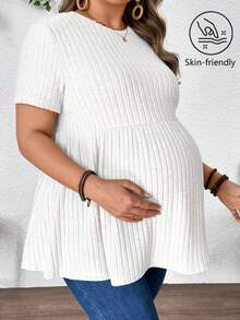 Plussiva 大码孕妇纯色圆领短袖休闲罗纹上衣孕妇上衣大码孕妇上衣白色短袖上衣罗纹针织上衣亲肤上衣大码短袖上衣白色上衣大码大码上衣孕妇装大码大码上衣大码娃娃衫女式上衣大码孕妇装上衣大码孕妇装大码女式上衣遮肚休闲女式上衣优雅孕妇装孕妇装白色T恤大码女式白色上衣工作衬衫荷叶边上衣女式上衣夏季女式上衣荷叶边上衣女式荷叶边衬衫女式孕妇装 - 白色 - 查看 3