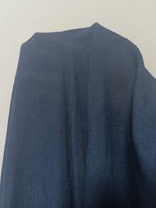 Swim Vcay 女士休闲度假纯色前开襟长袖和服罩衫 - 藍色 - 查看 7