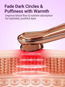 Teckwe 可充电眼部按摩笔，面部按摩仪 - 眼部提拉棒，具备加热、温热、振动、紧致肌肤、缓解眼部疲劳、浮肿、黑眼圈、眼袋等功能，可吸收美容工具 - 彩色 - 查看 4