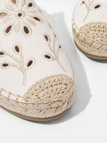 Styleloop 波西米亚风女士平底鞋，镂空花卉面料，复古美式，波西米亚风，西部风，音乐节，派对装备，情人节假日旅行必备 - 杏色2 - 查看 6