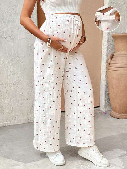 SHEIN بنطلون حمل كاجوال قابل للتعديل بخصر بشكل قلب