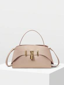 MOTF PREMIUM IRONMONGERY PU LEATHER TOP HANDLE BAG - Pink - View 6