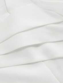 Franclia Blusa elegante de mujer con cuello cuadrado, manga corta y parches de malla blanca - Blanco - Ver 3