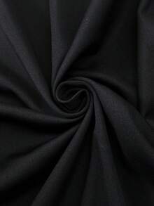 SHEIN Maternity Solid Color Short Sleeve Fitted Jumpsuit - Black - View 6