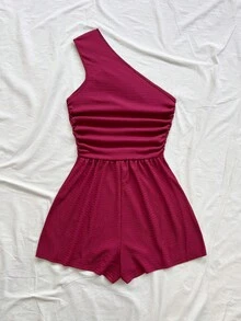 Soleia Plus Size Women Wine Red Beaded Accent Sleeveless Jumpsuit,Summer Outfits For Women,Spring Outfit,Beach Outfits For Women ,Graduation,Vacation Outfits Women. - Burgundy - View 3
