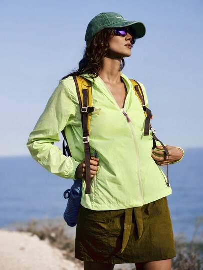 Medorelle Lässige Sport Einfarbige Kapuzen Outdoor Jacke