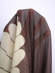 Swim Oasis 女士性感镂空拼接彩色海洋金属装饰连体泳衣，搭配渐变色网纱裙沙滩套装，春夏款 - 咖啡棕 - 查看 9