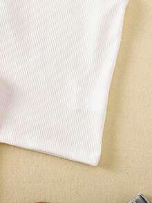 SHEIN Playful Pals 3pcs Young Girl Minimalist Solid Color Camisole, Versatile For Summer - White - View 4