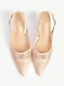 CUCCOO CHICEST Giày cao gót nữ - Màu be lưới - Xem 3