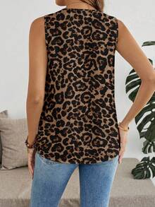 EMERY ROSE Áo thun cổ chữ V không tay cỡ lớn, họa tiết da báo cổ điển, thích hợp cho mùa hè, lễ hội âm nhạc, tiệc tùng, kỳ nghỉ. - Nhiều màu - Xem 7