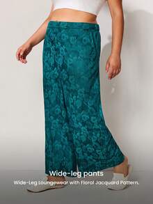 LUVLETTE 女士夏季透气祖母绿缎面睡裤 - 宽松阔腿裤 阔腿裤睡衣 - 綠色 - 查看 2