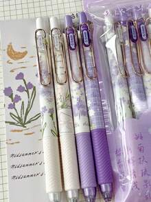 Bộ 4 bút bi mực gel hình hoa, đầu bút thu gọn 0.5mm, mực đen, dành cho nữ và bé gái, kiểu dáng dễ thương, thẩm mỹ, dùng cho văn phòng, trường học. - Nhiều màu - Xem 10