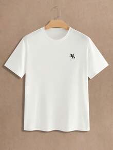 Manfinity VCAY Men's Casual Everyday Commute Fashion Printed T-Shirt Fashion, Boyfriend Gift, Summer, Couple Things For Husband Simple Fashion Commuting White T-Shirt Men's Summer Round Neck Short Sleeve Men's Casual T Shirt With Figure Print Figure Print T-Shirt T Shirts Pack Brand T Shirt Personal T Shirt Couple Matching Outfits T Shirt Couple T Shirt - White - View 6