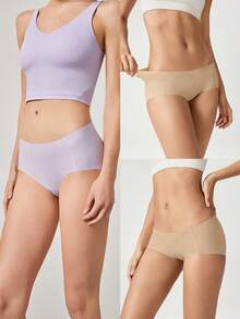 GLOWMODE 2条装莫代尔Bare Ease轻盈柔软无缝隐形低腰三角内裤，适合日常休闲和工作穿着 - 彩色 - 查看 8