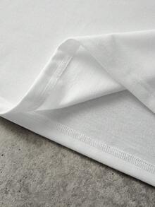 PAVTROS 男士圆领字母刺绣休闲百搭旅行短袖T恤 - 白色 - 查看 7