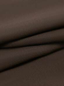 Franclia Elegant Brown Winter Skirt For Office,Business Commute,Vintage Side Slit Solid Color Mini Skirt,Casual Street Style Fashion For Spring Summer - Coffee Brown - View 7