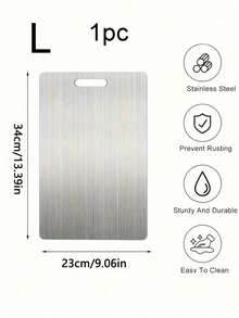 银色时尚不锈钢砧板，银色厨房切菜板，双面可用，适用于生肉、家禽、鱼类，防异味、防污渍、防锈，简约设计，可替代传统肉砧板，适用于肉类、蔬菜、水果，现代厨房必备，易于用水清洗。厨房切菜工具套装还可用作披萨盘、奶酪板、餐盘、面包饼干板。 - 彩色 - 查看 16