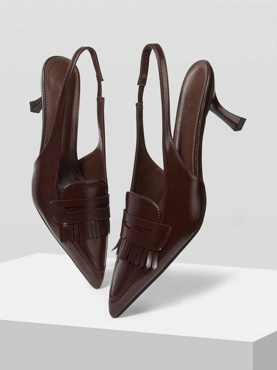 POINT TOE FRINGE DETAIL SLINGBACKS PUMPS SPRING SHOES