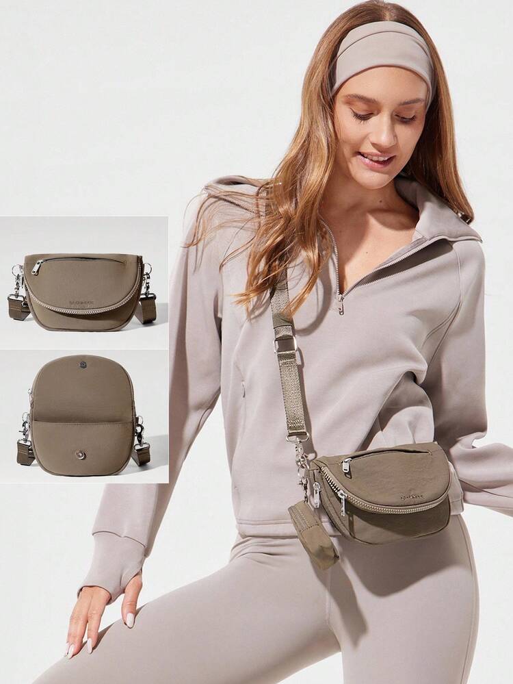 1,5 L Sac à bandoulière résistant à l'eau pratique pour les déplacements avec pochette amovible nano, usage quotidien et décontracté